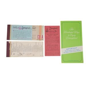 Disneyland Ephemera Set Ticket Books Guide Parking Vintage 1970s Disneyana